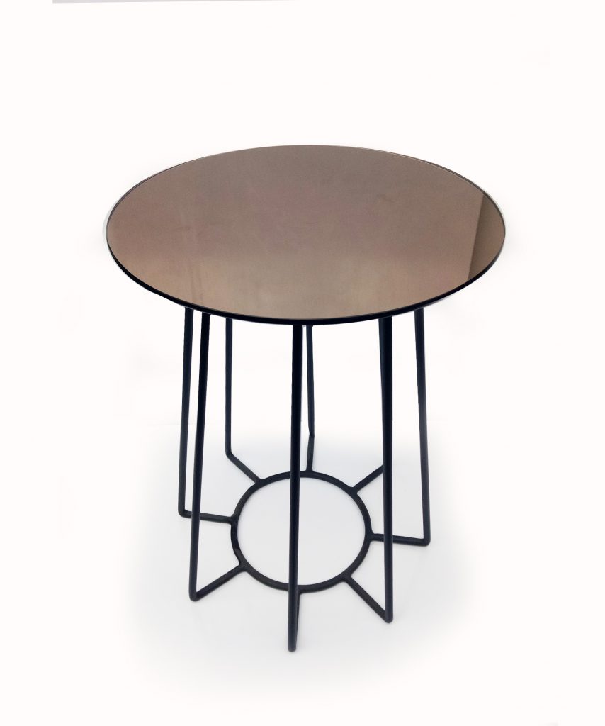 Bronze Mirror Side Table