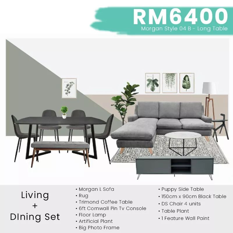 We - Paint Package ( Morgan Style 04 B - Long Table ) | MoreDesign.com