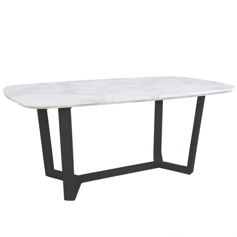 Concord 8ft Marble Dining Table (Black Leg)