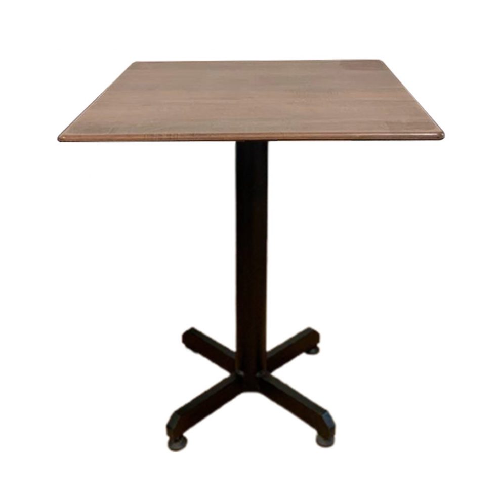 Moresmart Smooth Walnut 60x60 Square Table (Black Cross Leg
