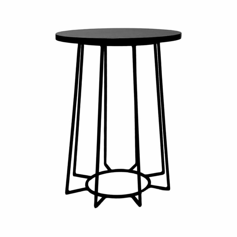 Black Wood Wire Side Table