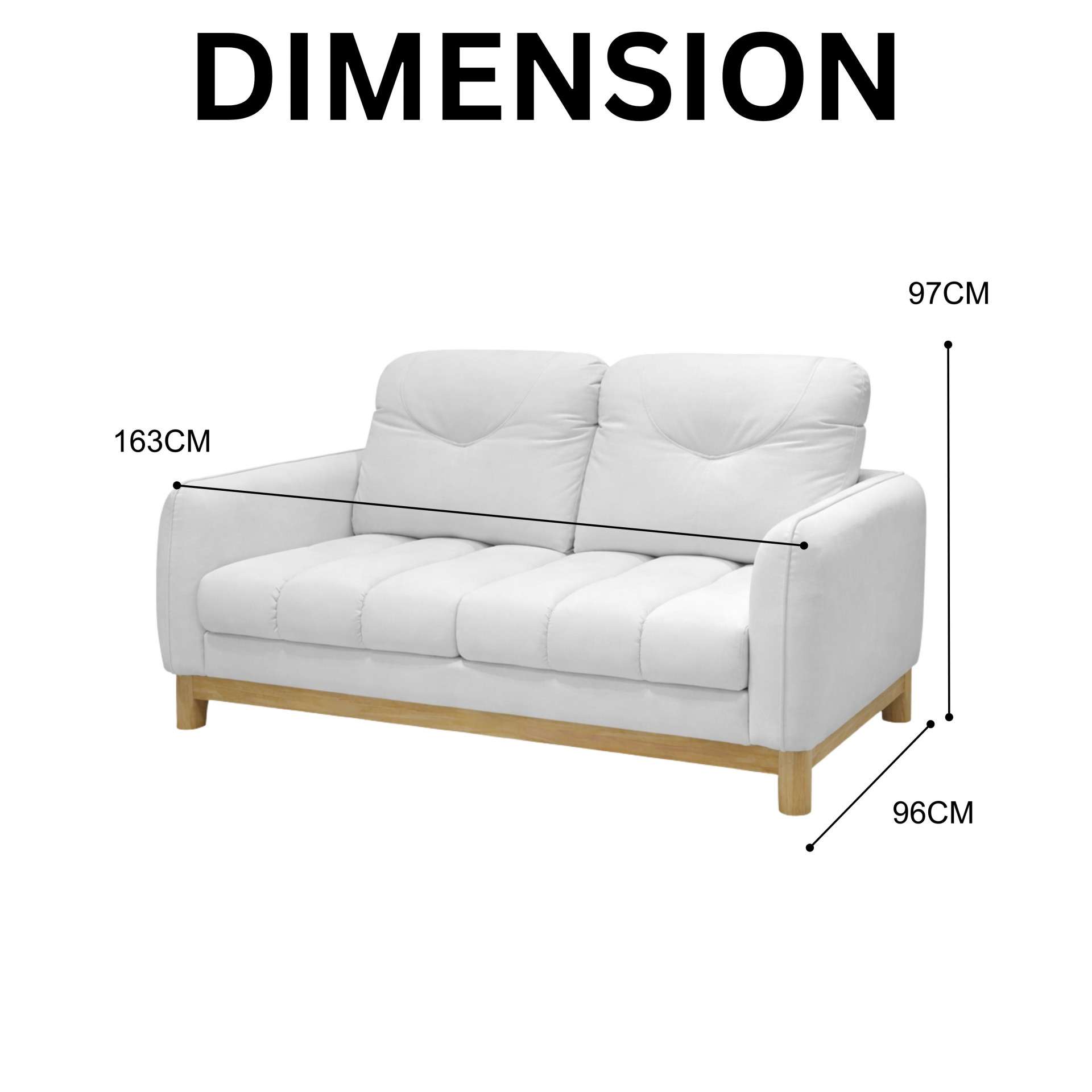Grace-A 2 Seater Sofa Dimension