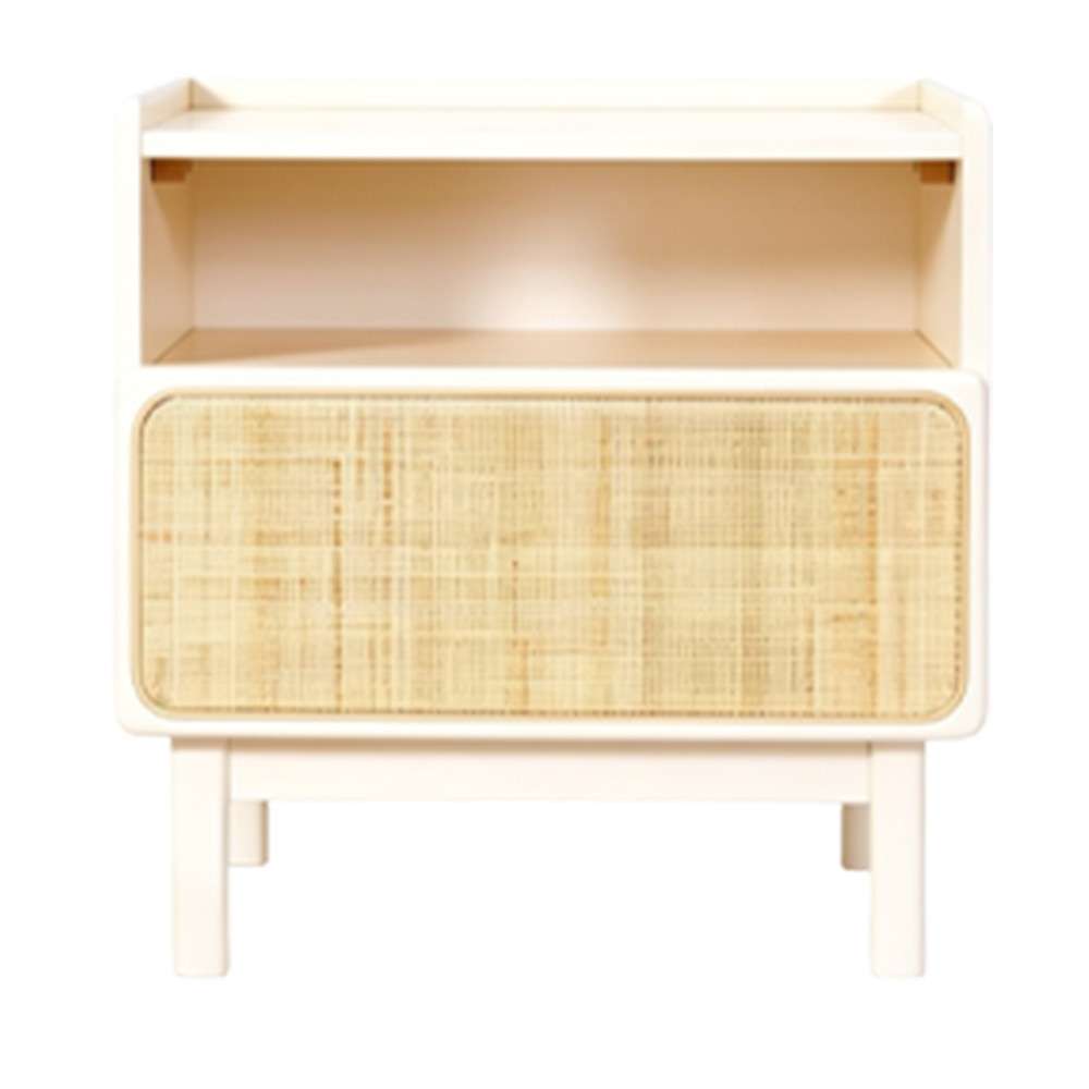 Kino Rattan End Side Table (White)