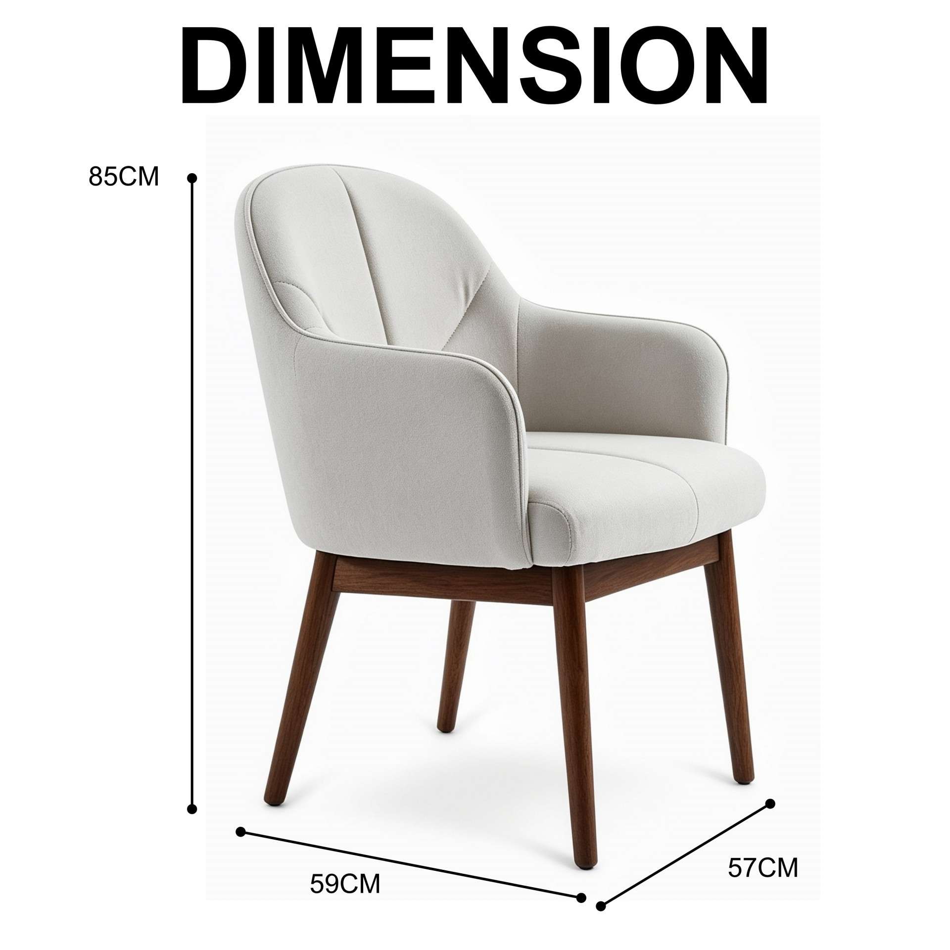Tahoma Dining Chair (Walnut) - Dimension