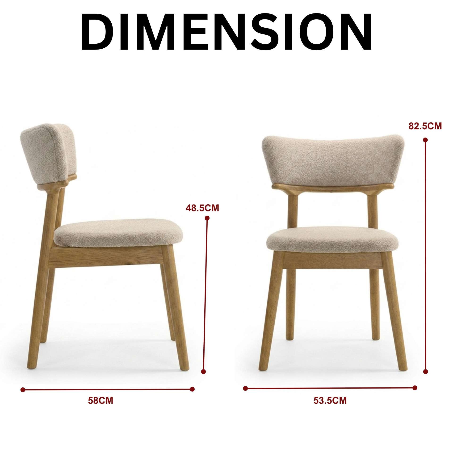 Amber Dining Chair - Dimension