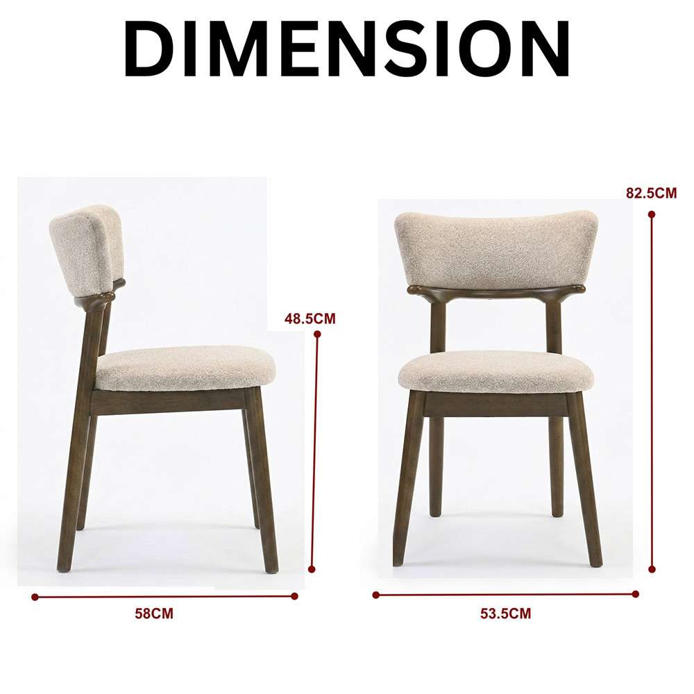 Amber Dining Chair (Walnut) - Dimension