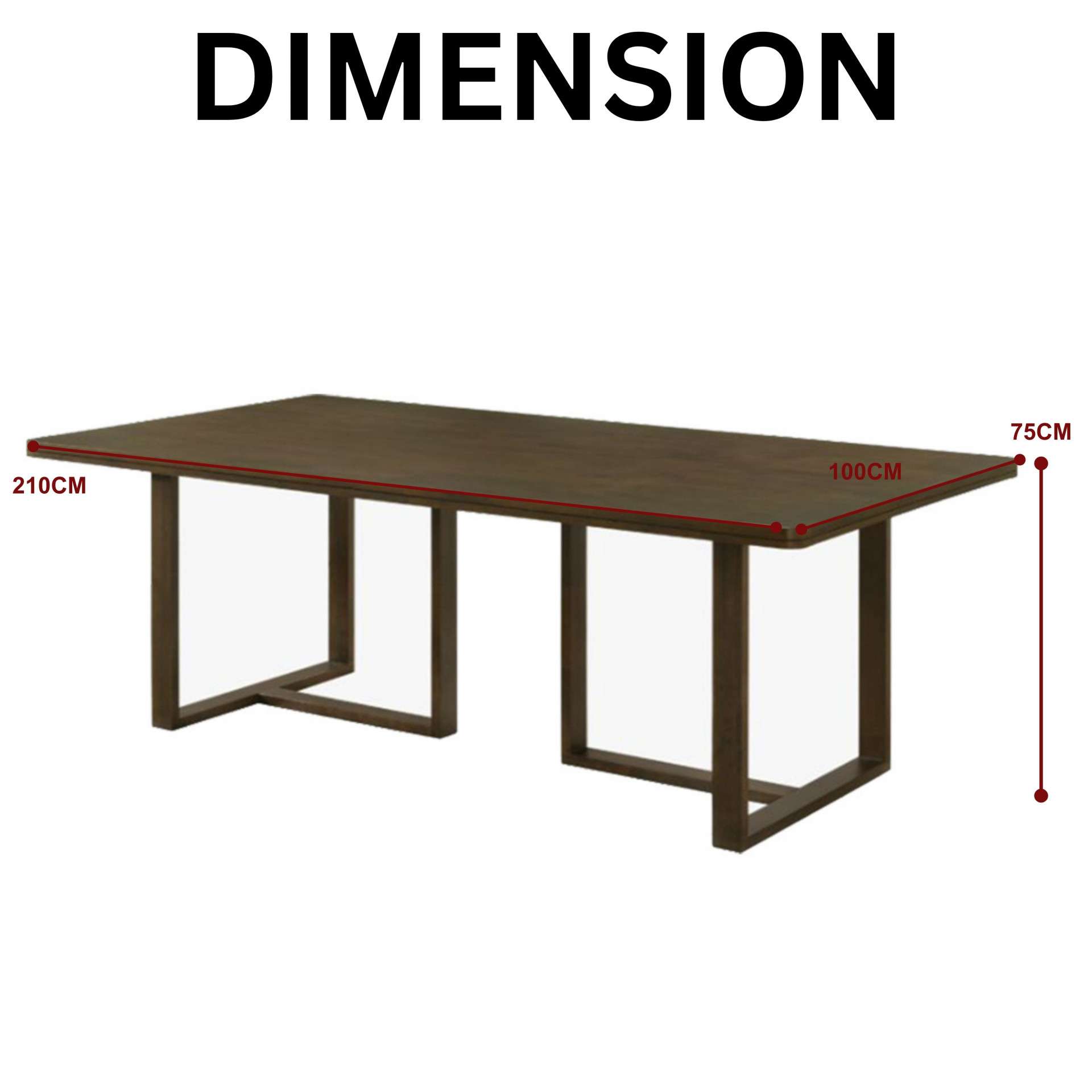 Tyra Dining Table 7Ft (Walnut) - Dimension